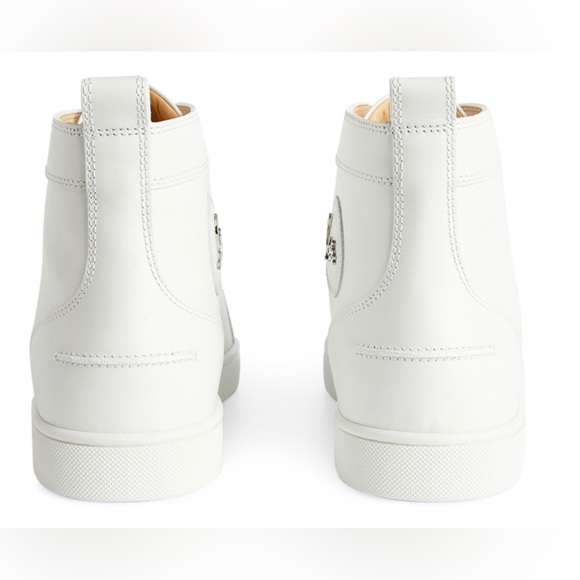 Christian Louboutin - White Leather High-Top Sneakers - Orig. $945.00 - Size 48 - Picture 8 of 12